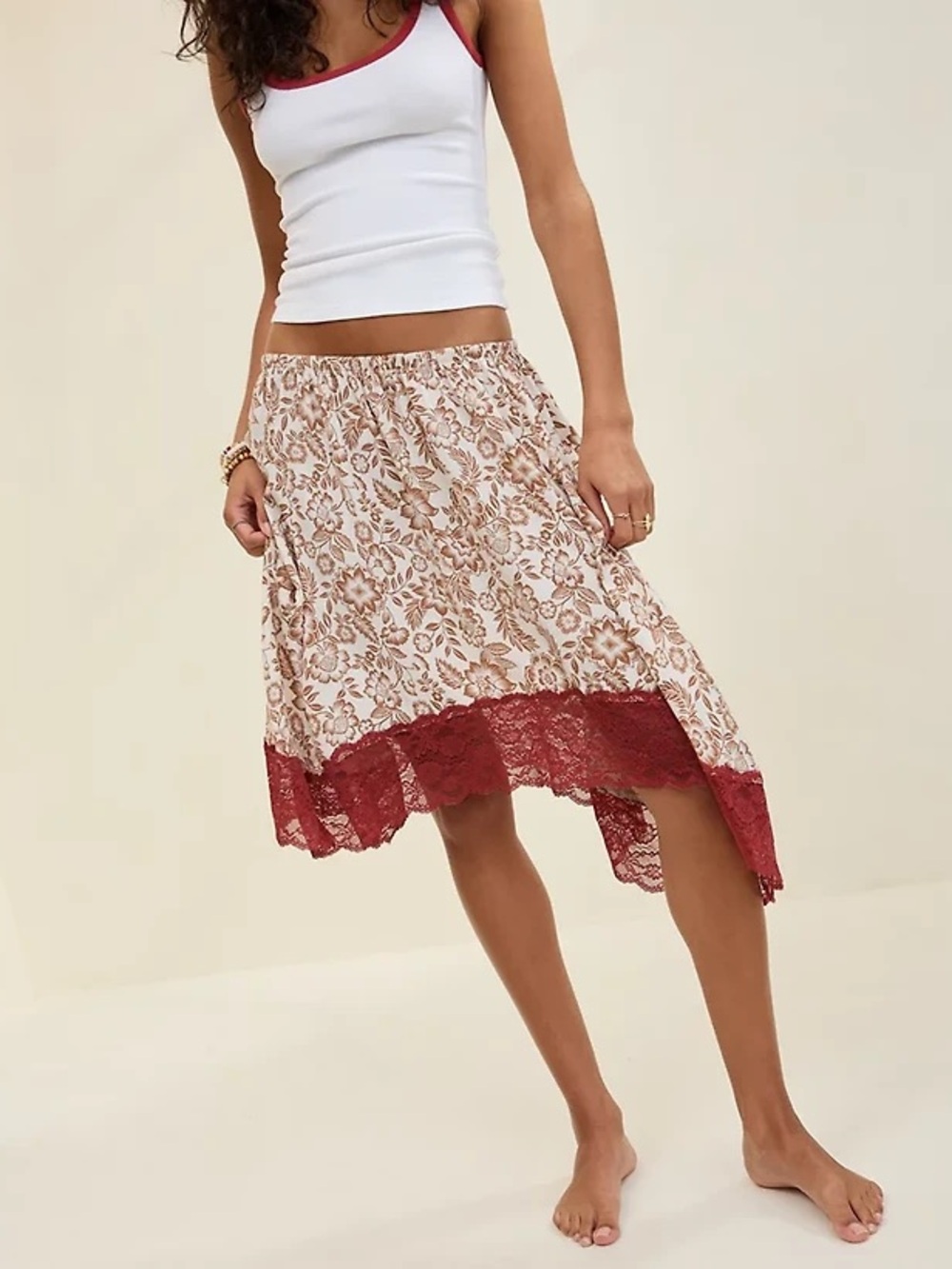 Aerie Handkerchief Midi Skirt